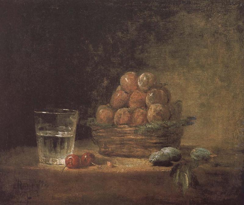 Jean Baptiste Simeon Chardin Lee s basket with two glass cups cherry stone China oil painting art